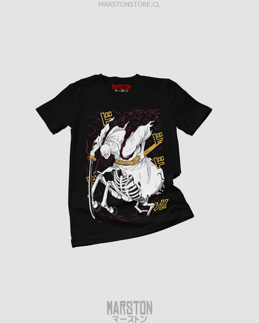 Polera negra One Piece con diseño de los Gorosei