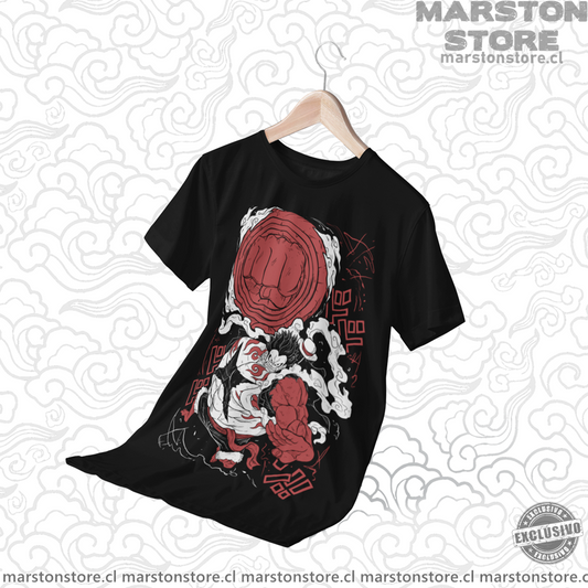 Polera negra One Piece con Monkey D. Luffy en Gear 4