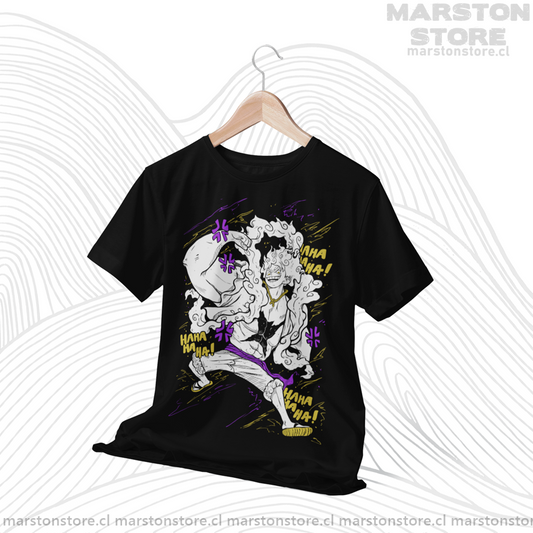Polera negra One Piece con Monkey D. Luffy en Gear 5