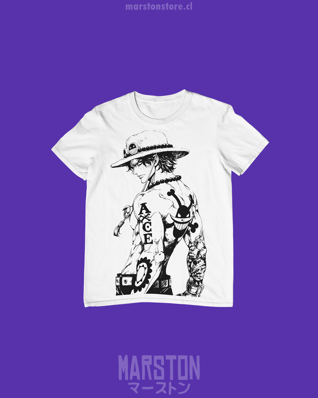 Polera One Piece con diseño de Portgas D. Ace