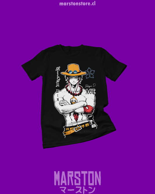 Polera One Piece con diseño de Portgas D. Ace