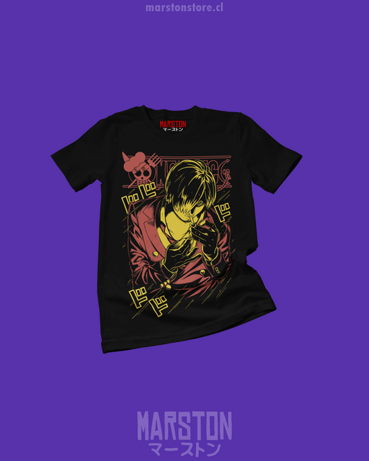Polera negra One Piece con diseño de Sanji