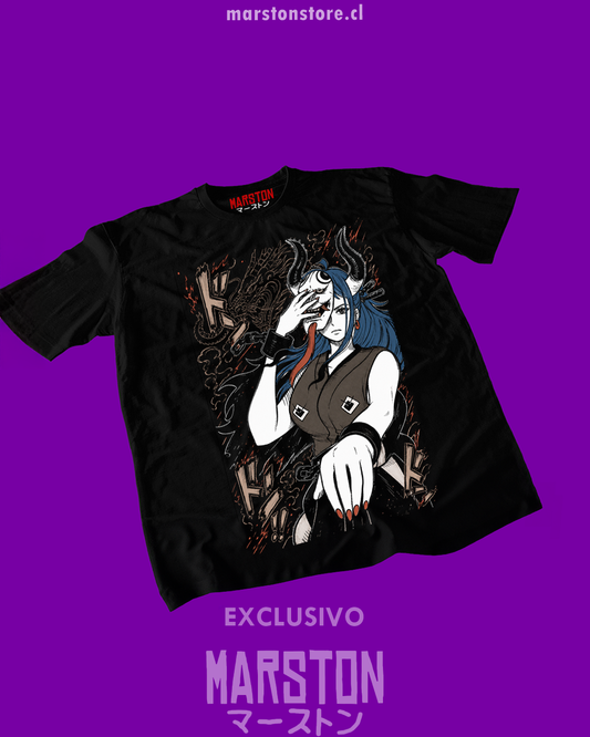Polera negra One Piece con diseño de Yamato