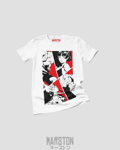 Polera blanca con diseño de Persona 5