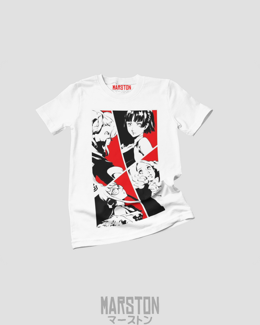Polera blanca con diseño de Persona 5