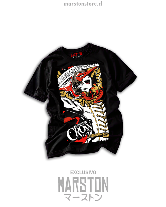 Polera negra Persona 5 Goro Akechi diseño 01