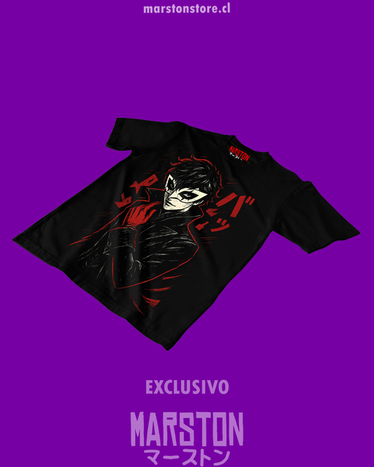 Polera negra Persona 5 con diseño de Joker, Ren Amamiya