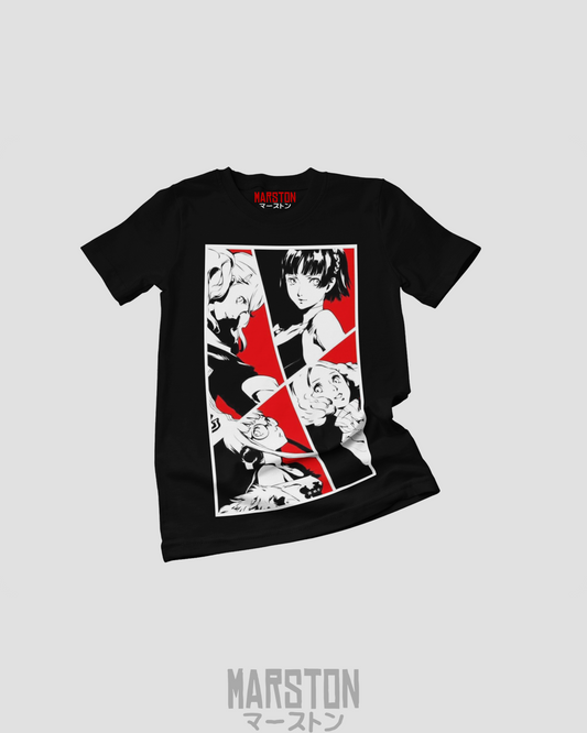 Polera negra con diseño de Persona 5