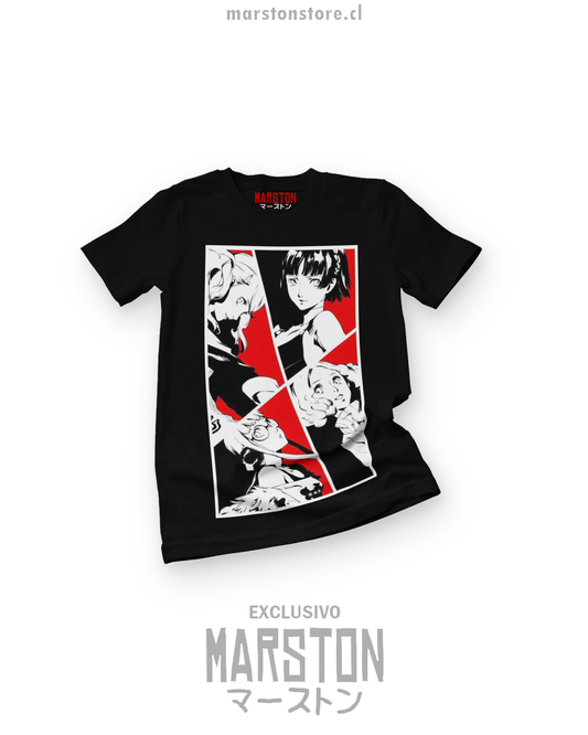 Polera negra Persona 5 – mockup Marston