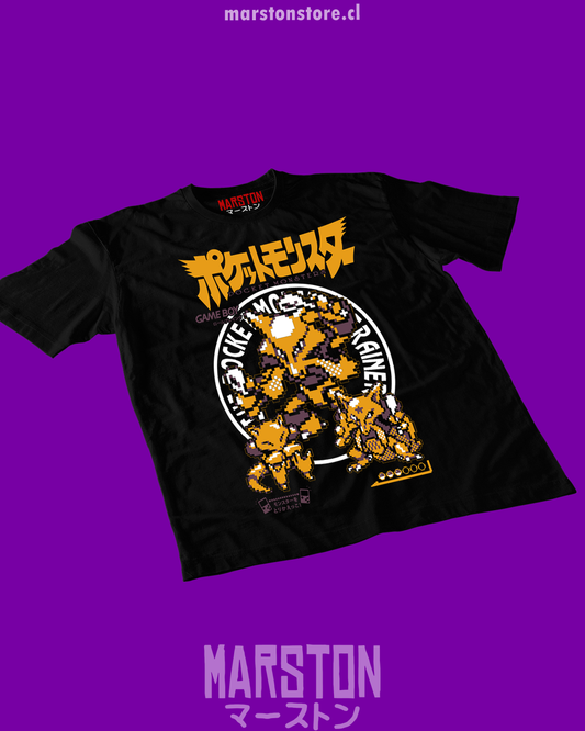 Polera negra de Pokémon con Abra, Kadabra y Alakazam