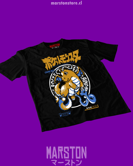 Polera negra de Pokémon con Dratini, Dragonair y Dragonite
