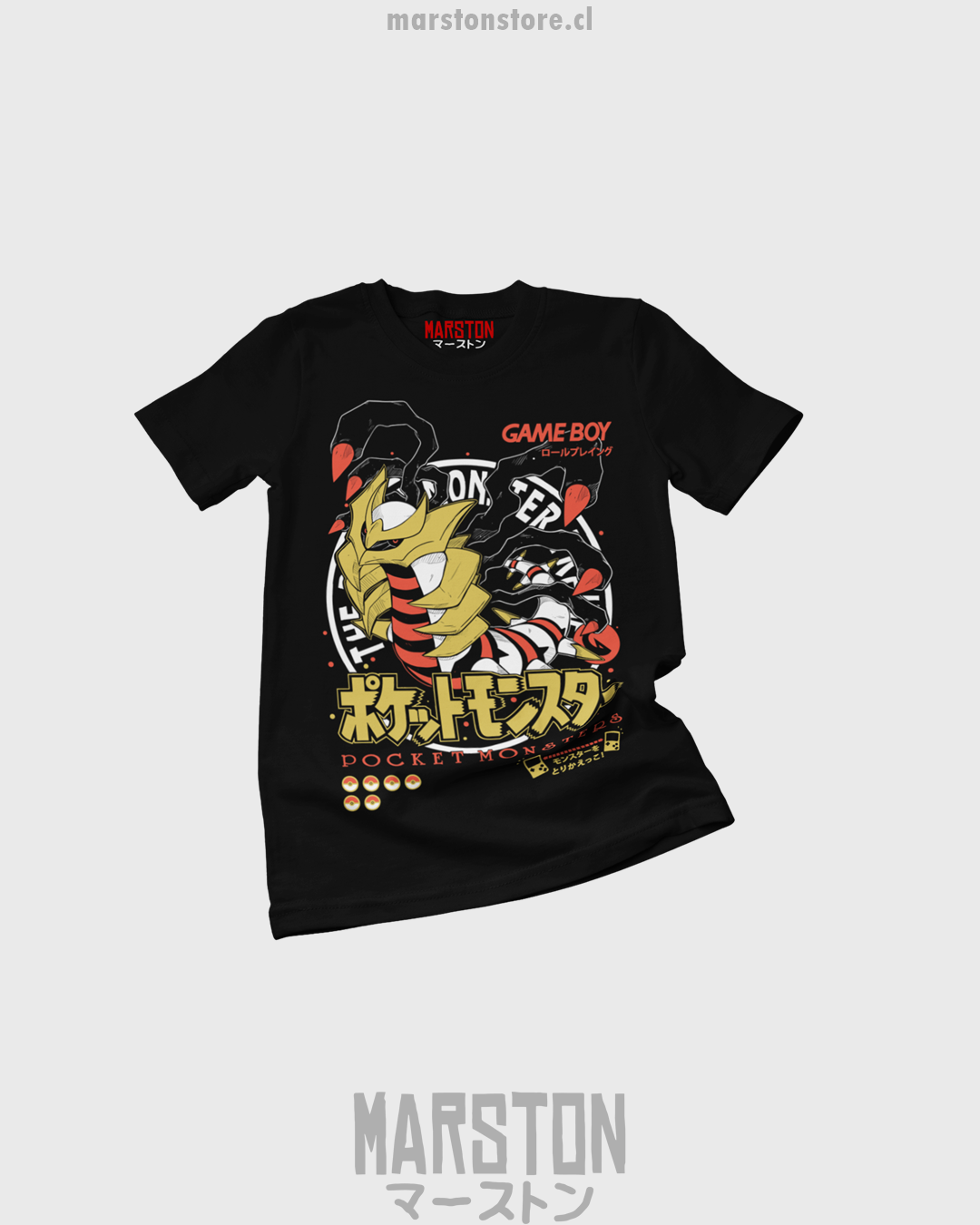 Polera negra de Pokémon con diseño de Giratina