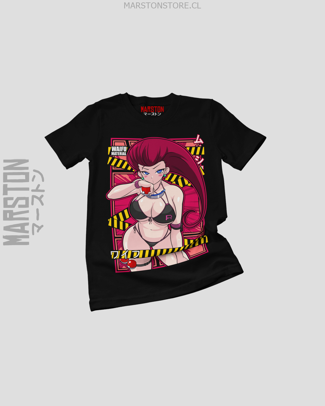Polera negra de Pokémon con Jessie del Equipo Rocket