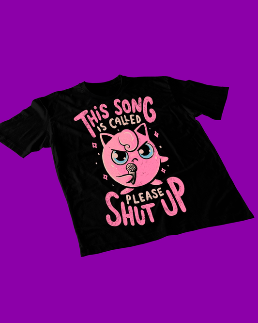 Polera negra de Pokémon con diseño de Jigglypuff