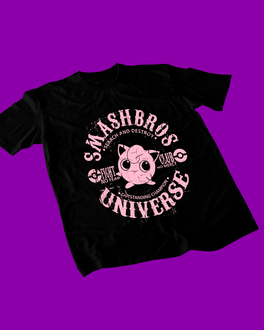 Polera negra de Pokémon con diseño de Jigglypuff