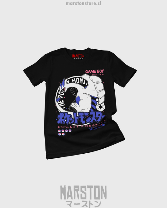 Polera negra de Pokémon con diseño de Lugia