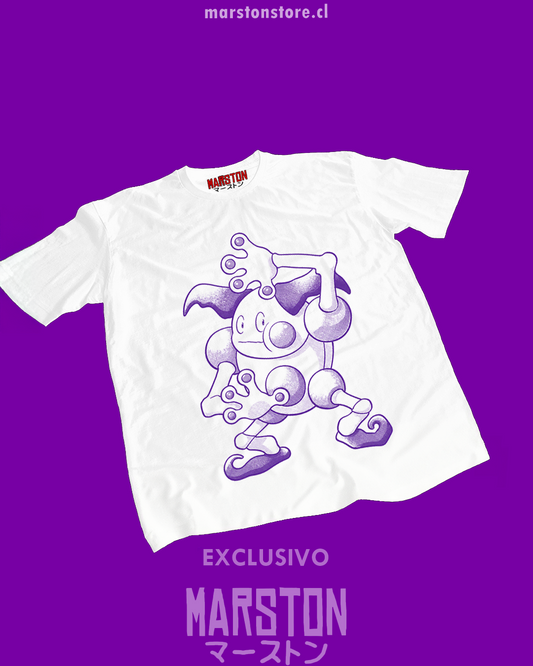 Polera blanca de Pokémon con diseño de Mr. Mime