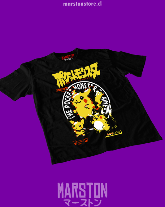 Polera negra de Pokémon con diseño de Pikachu
