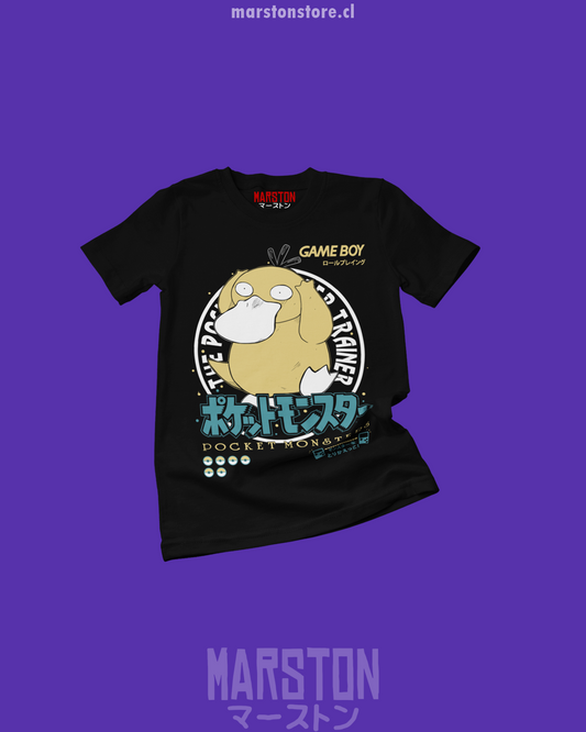 Polera negra de Pokémon con diseño de Psyduck