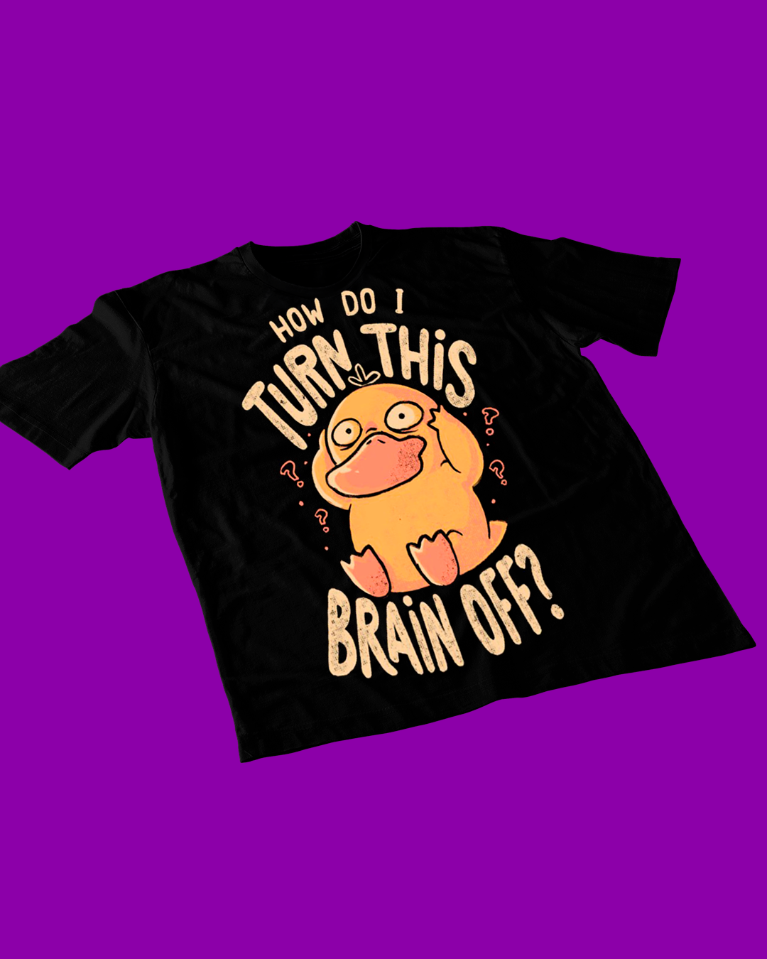 Polera negra de Pokémon con diseño de Psyduck
