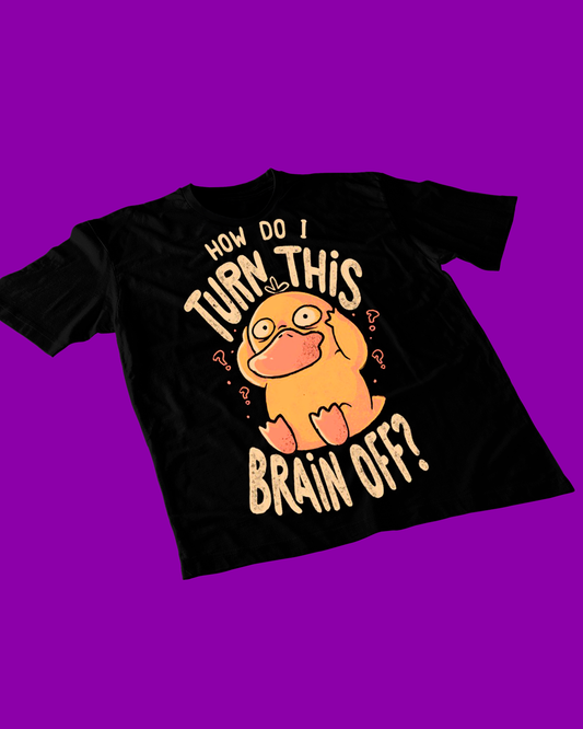 Polera negra de Pokémon con diseño de Psyduck