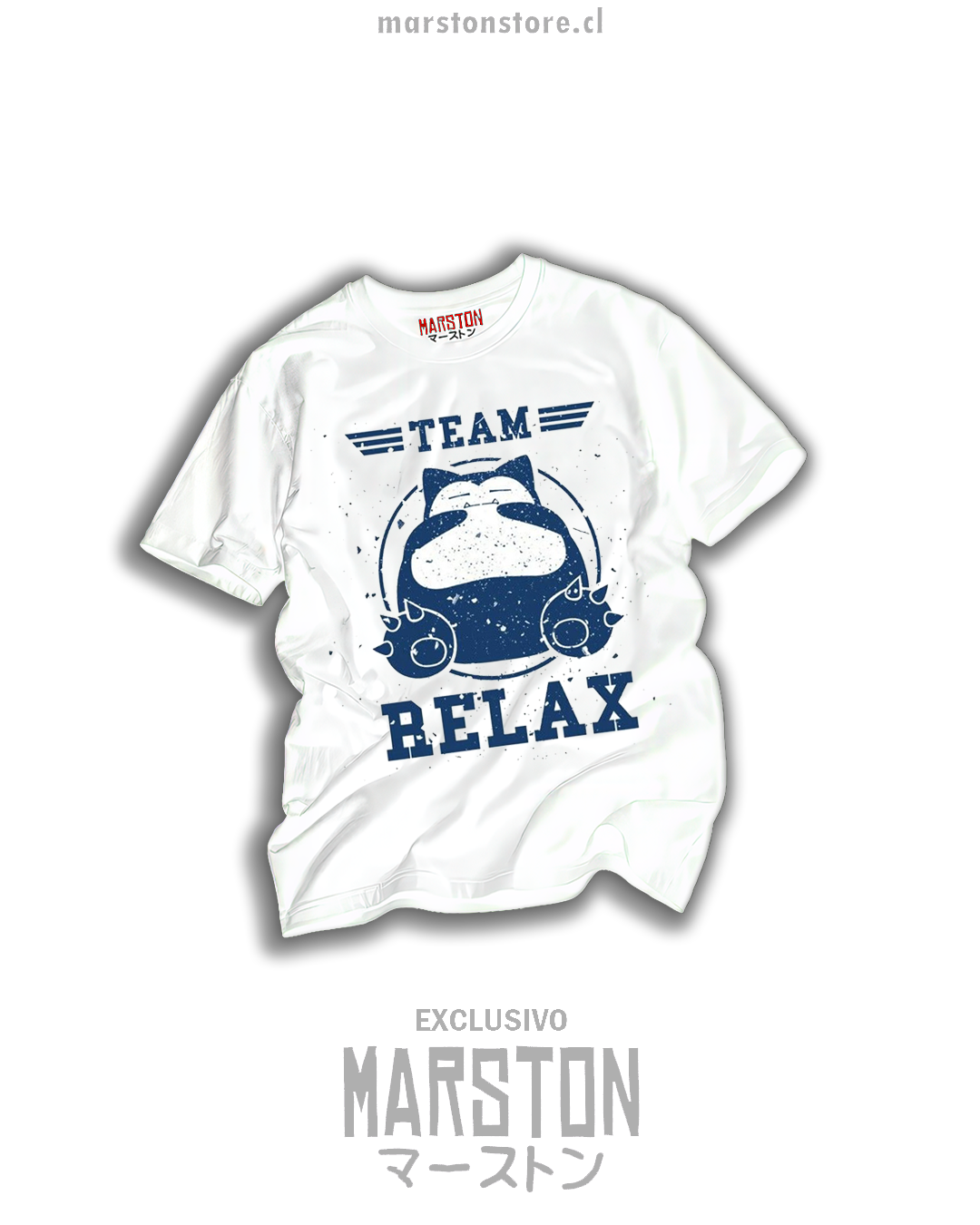 Polera Pokemon - Snorlax - Team Relax blanca