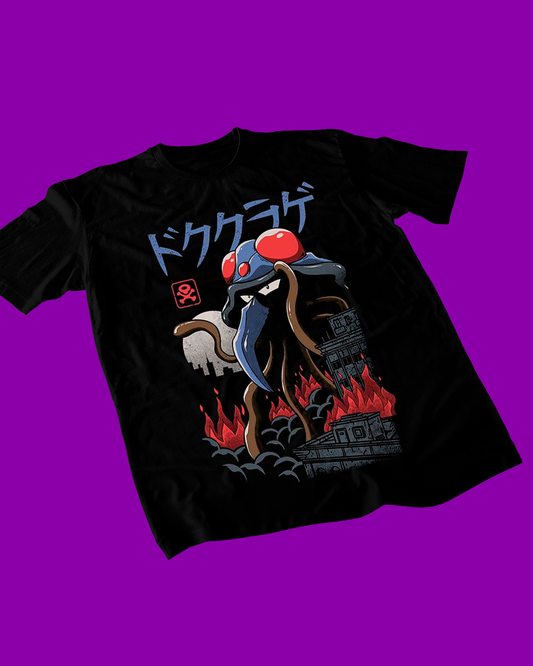 Polera negra de Pokémon con diseño de Tentacruel