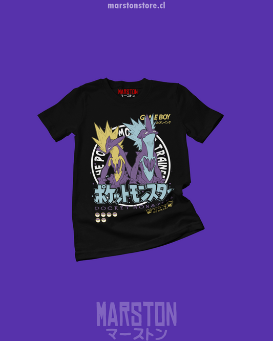 Polera negra de Pokémon con diseño de Toxtricity