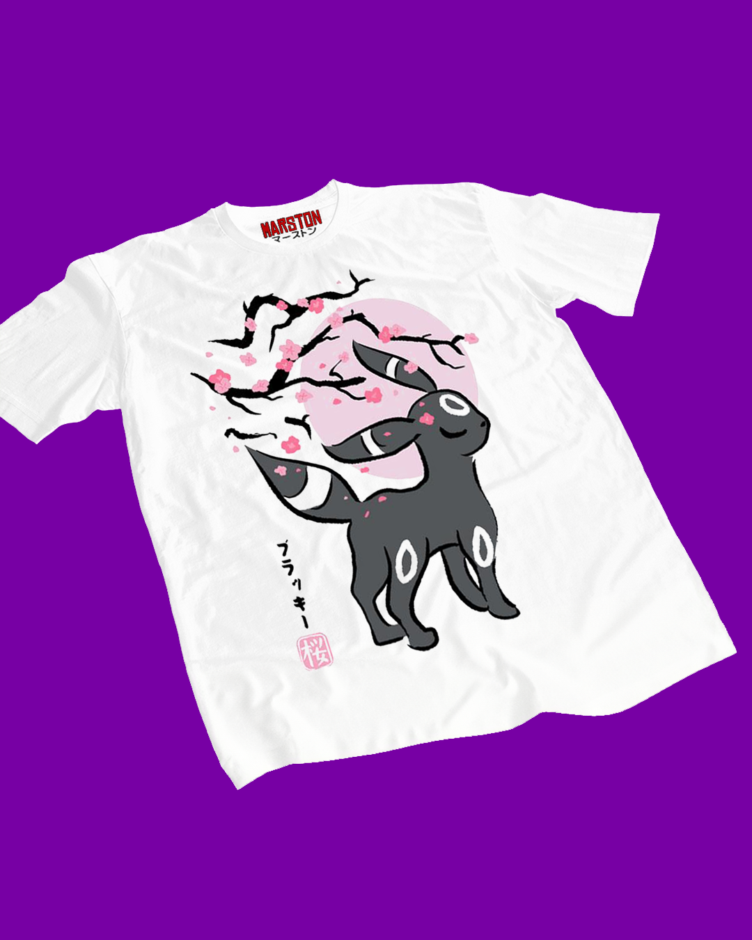 Polera blanca de Pokémon con diseño de Umbreon