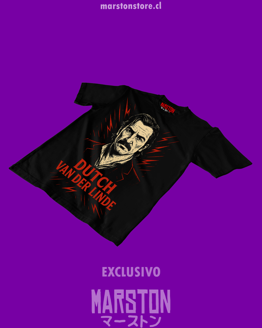 Polera negra Red Dead Redemption con diseño de Dutch van der Linde