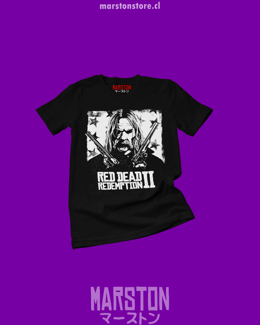 Polera negra Red Dead Redemption con diseño de Micah Bell