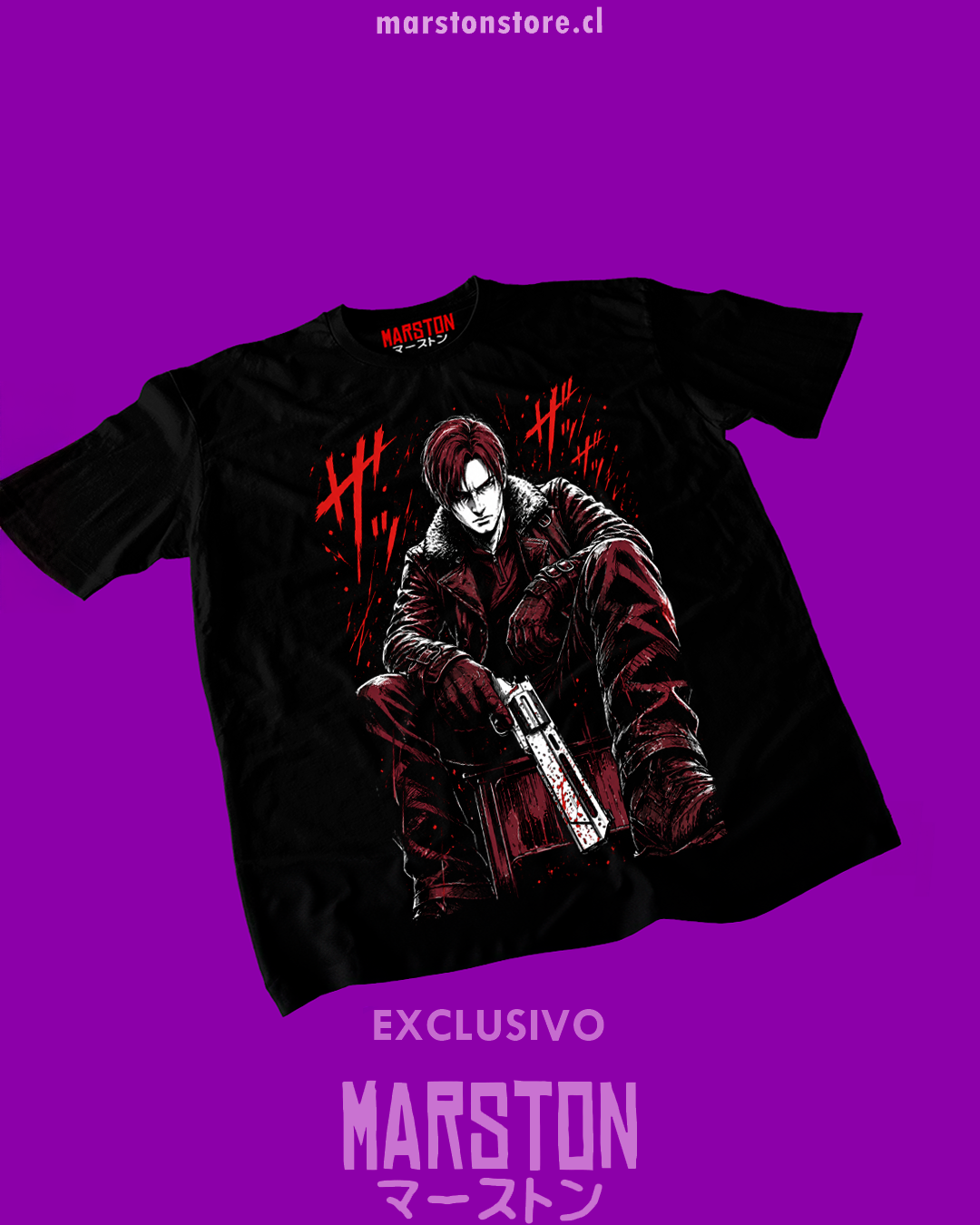 Polera negra con diseño de Resident Evil