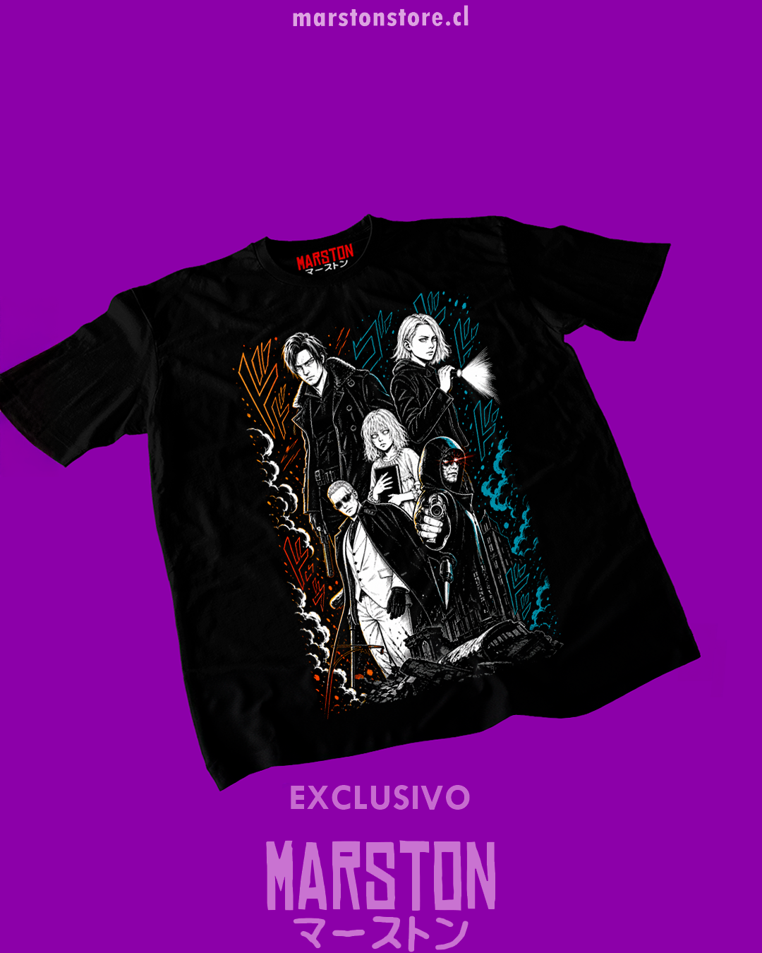 Polera negra con diseño de Resident Evil