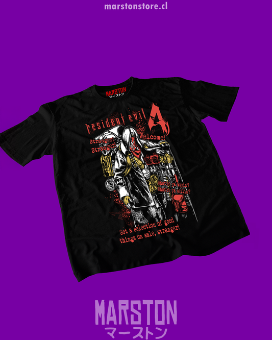 Polera negra con diseño de Resident Evil