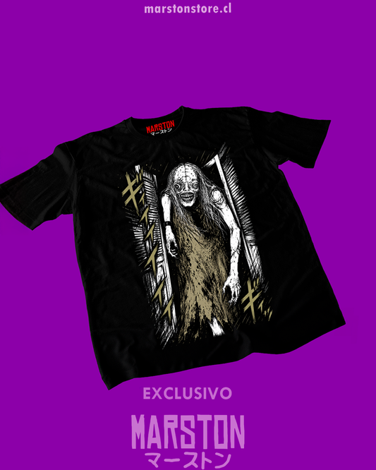 Polera negra Resident Evil Requiem con diseño de The Girl
