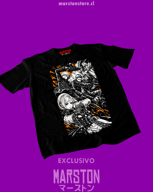 Polera negra con diseño de Resonance of Fate