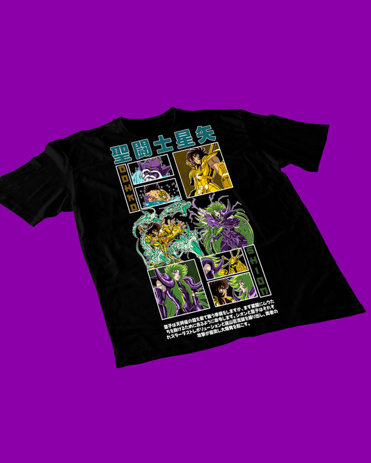 Polera negra de Saint Seiya / Los Caballeros del Zodiaco