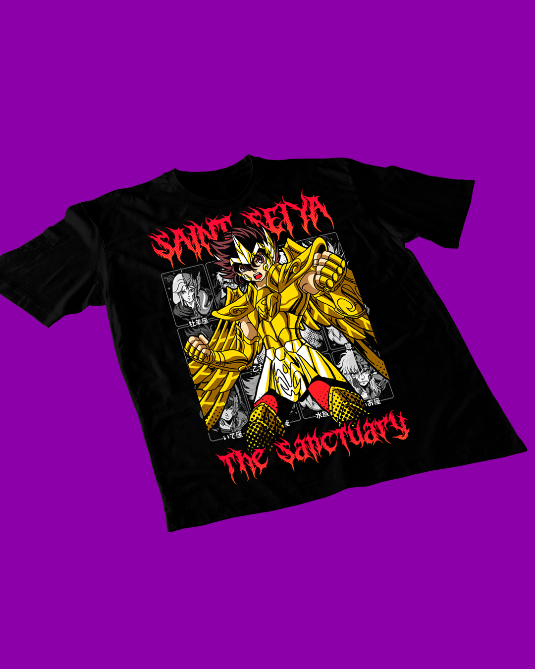 Polera negra de Saint Seiya / Los Caballeros del Zodiaco