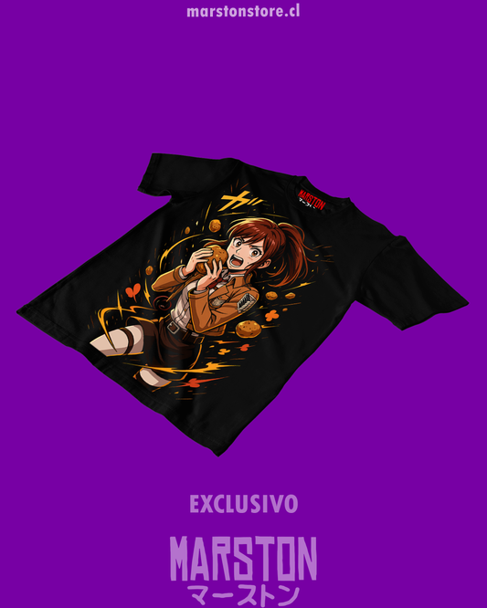 Polera negra Shingeki no Kyojin con diseño de Sasha Blouse