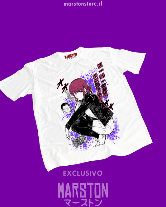 Polera blanca Smoking Behind the Supermarket with You con diseño de Yamada y Sasaki