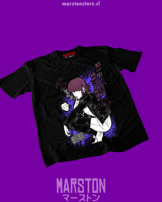 Polera negra Smoking Behind the Supermarket with You con diseño de Yamada y Sasaki