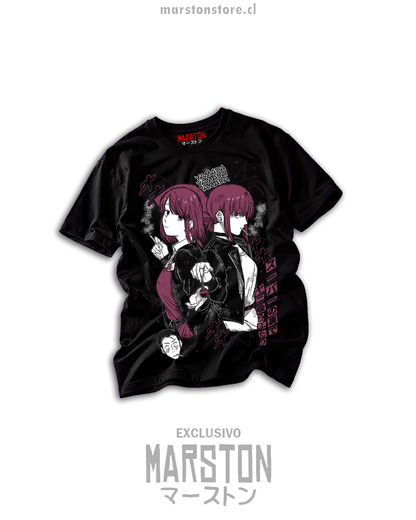 Polera negra Smoking Behind the Supermarket with You con diseño de Yamada y Sasaki