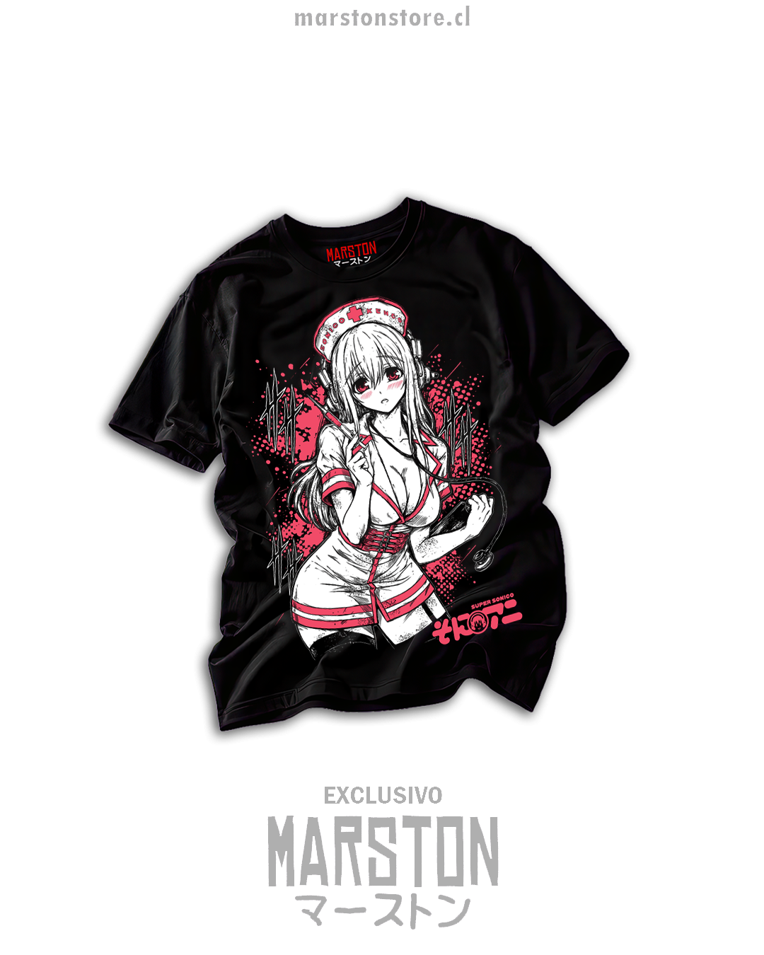 Polera negra SoniAni: Super Sonico The Animation - Super Sonico