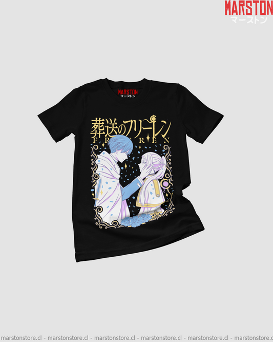 Polera negra Sousou no Frieren con Himmel y Frieren