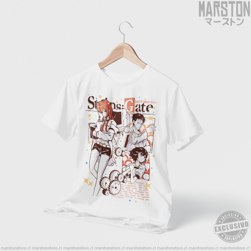 Polera de Steins;Gate con Kurisu Makise, Rintaro Okabe y Mayuri Shiina