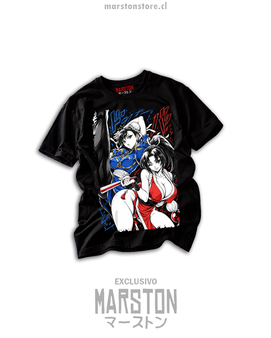 Polera Street Fighter x The King of Fighters - Chun-Li y Mai Shiranui