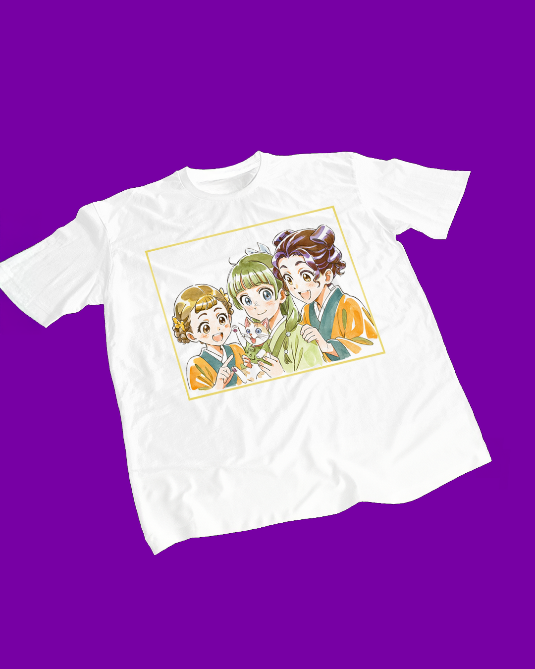 Polera blanca The Apothecary Diaries, Los diarios de la boticaria (Kusuriya no Hitorigoto), con diseño de Maomao