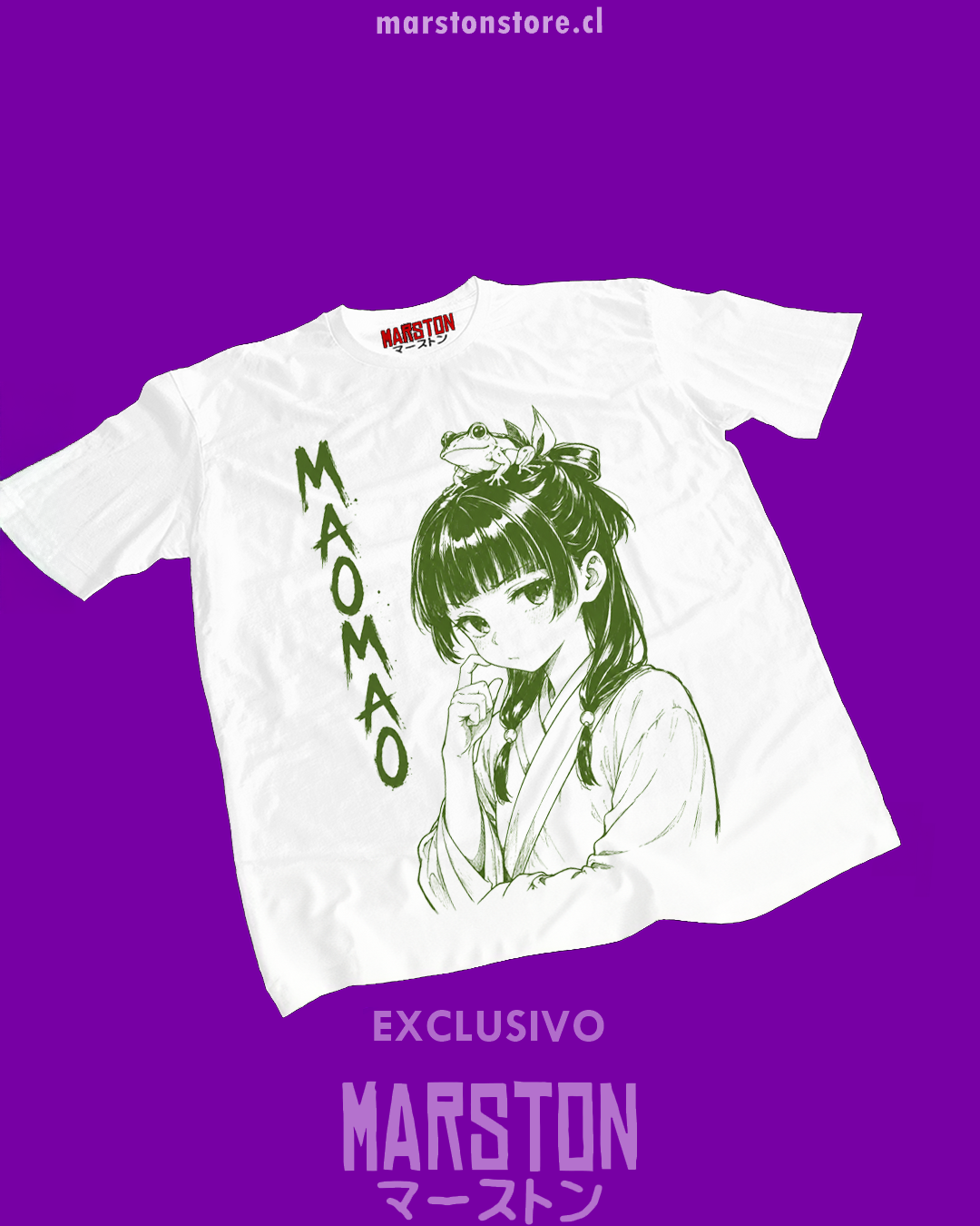 Polera blanca The Apothecary Diaries, Los diarios de la boticaria (Kusuriya no Hitorigoto), con diseño de Maomao