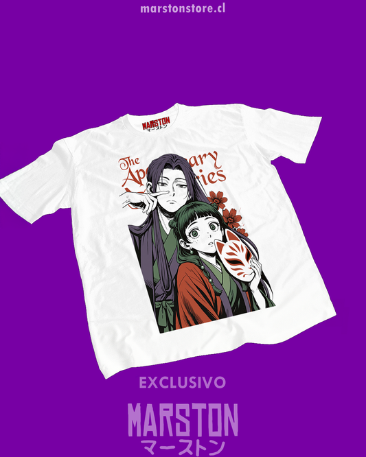 Polera blanca The Apothecary Diaries, Los diarios de la boticaria (Kusuriya no Hitorigoto), con Maomao y Jinshi