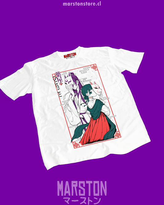 Polera blanca The Apothecary Diaries, Los diarios de la boticaria (Kusuriya no Hitorigoto), con Maomao y Jinshi